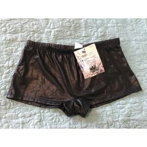 Spirit Halloween Black Metallic Boy Shorts Medium/Large NWT